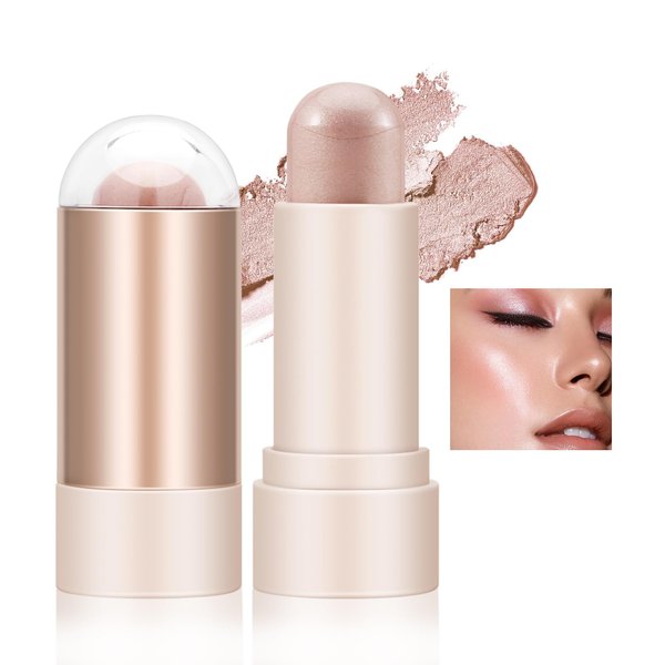 AFGHOUZ Face Highlighter Stick, Cream Contour Highlighter Makeup Stick, Natural Smooth Shimmer Highlight, Waterproof and Long Lasting Illuminator
