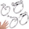 HINZIC 4Pcs Knitting Crochet Ring, Adjustable Crochet Tension Ring for Crocheting Finger Crochet Ring Accessories, Cat Yarn Guide Ring Knitting Crochet Accessories Crafts Cat Ears Ring