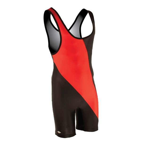 Matman Wrestling Singlet Men's Chest Sweep Weightlifting Singlet Nylon Spandex (Red, 3X-Small)