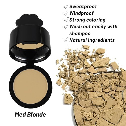 Luxecolors Root Touch Up Powder Hairline Powder for Thinning Hair Concealer Gray Coverage, Eyebrows Powder Bald Spot Root Cover Up for Women (Medium Blonde)