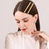 4 Pcs Metal Hair Clips French Hair Barrettes Flat Spring Clamps Strong Hold Vintage Hair Clips Snap Hair Accessories for Women Girls (Gold)