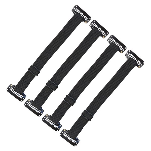 YTBYT 4 Pcs Facelift Bands with Clips Invisible Face Stretching Lifting Strap Adjustable Elastic Band Face Slimming Band (18cm Black Single Bands)