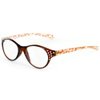 Aloha Eyewear Crystal Lace Cateye Reading Glasses with Multicolored Demi Frames for Women (Brown +2.50)