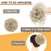Elvirgel 5 Pieces Messy Hair Bun Hair Scrunchies Hair Accessories For Women Wavy Curly Hair Wrap Ponytail Synthetic Hair Bun