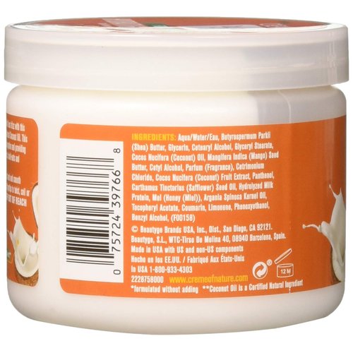 Creme of Nature Hydrating Curling Cream, Coconut Milk Detangling and Conditioning Formula for Normal Hair, 11.5 Oz