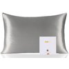 ZIMASILK 100% Pure Mulberry Silk Pillowcase for Hair and Skin Health,Soft and Smooth,Both Sides Premium Grade 6A Silk,600 Thread Count,with Hidden Zipper,1pc(Standard 20''x26'', Gray)