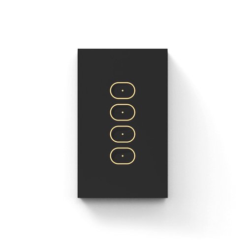 LIFX Smart Switch, 4 Button in-Wall Wi-Fi Smart Touch Glass Switch (Black)