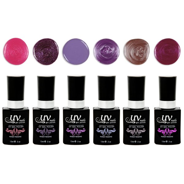UV-NAILS Gel nail polish cure with UV or LED nail lamp gel polish for nails Set of 6 (MILANO)