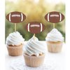 24Pcs Glitter Football Cupcake Toppers for Football Party Decorations, Football Player Cupcake Toppers - Football Theme Cake Topper Football Theme Baby Shower Party Decorations (Football B)