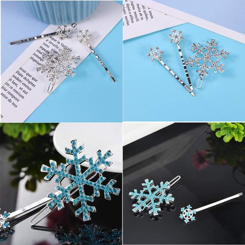 12 Pcs Bobby Pins Christmas Snowflake Hair Clips Wedding Hair Pins Bridal Hair Accessories Hair Buckle Barrettes for Girls Women