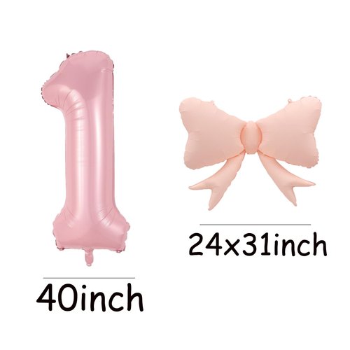 Happy birthday Big Number Balloons Foil Birthday Balloon Number Balloons Happy Birthday Party Decorations Kids and Wedding Party Supplies (Light pink 1)