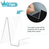 trophable 4 Pack Acrylic Book Stand Clear Book Display Easel Holder for Displaying Tablets,Newspaper, Magazines, Notebooks,Textbooks CDs, etc.(Clear-Small)