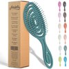 Ninabella Detangling Hair Brush for Women, Men & Children - Does not Pull on Hair - Recycled Hair Straightening Brushes for Straight, Curly & Wet Hair - Vented Wet Brush - Unique Spiral Hairbrush