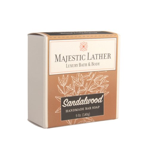 Sandalwood Luxury Bar Soap for Face & Body - Skin Soothing, Gentle Cleansing, Moisturizing & Nourishing. Shea Butter & Natural Oils. Cold Process. For All Skin Types. Made in the USA. 5.0 Oz.