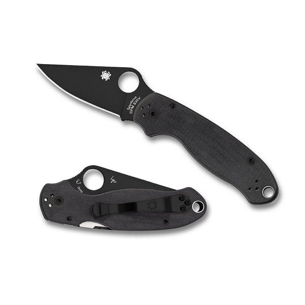 Spyderco Para 3 Signature Folding Utility Pocket Knife with 2.95" Black CPM S45VN Steel Blade and G-10 Handle - Everyday Carry - PlainEdge - C223GPBK
