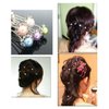 20 Pcs Wedding Bridal Imitation Pearls Crystal Rhinestone U Shaped Flower Hair Pins Clips - Women Hair Jewelry Accessories (Pink)