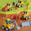 CARLORBO Toy Cars for Toddlers 1-3 - Pull Back Cars Toys, Press and Go Truck Toys for 18 Months to 2 3 4 5 Years, Figure Cars Play Construction Vehicles for Boys Girls Gift 4 PCS