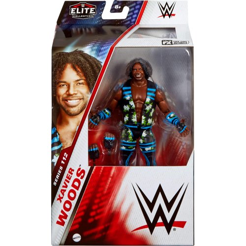 Mattel WWE Elite Action Figure & Accessories, 6-inch Collectible Xavier Woods with 25 Articulation Points, Life-Like Look & Swappable Hands