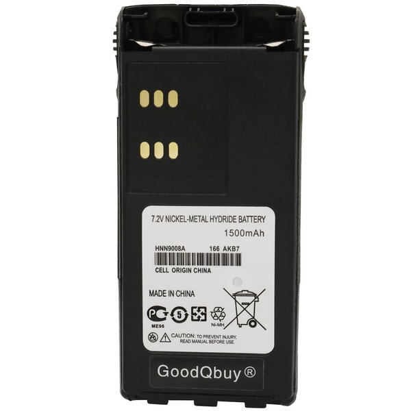 1500mAh NI-MH Replacement Battery for Motorola Radio HT750 HT1250 GP320 GP328 GP338 HNN9008 HNN9008A HNN9008AR HNN9008H HNN9009 HNN9012 + Belt Clip