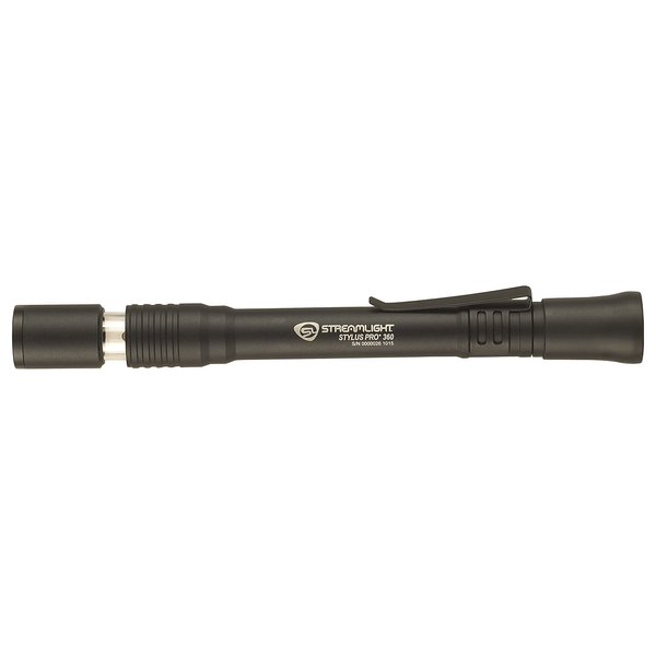 Streamlight 66218 Stylus Pro 64-Lumen 360 Penlight/Lantern Combo Flashlight with 2 AAA Alkaline Batteries, Black