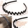 LAPOHI 8 PCS Fashion Effortless Plastic Headbands with Teeth Comb Black Skinny Headbands No Slip Hair Bands for Women Men Teen Girls (Black 8)