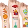Back to School Temporary Tattoo Stickers Cute School Tattoo Stickers Pencils Book Crayons and Pencil Cases Lovely Deisgn for Kids Body Face Arm Stickers for The First Day Shool 10sheets