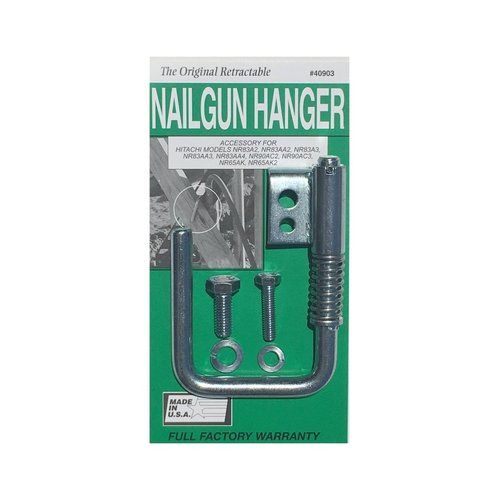 Toolhangers Unlimited Original Nail Gun Hanger (Green #40903)- Hook compatible with Hitachi/Metabo, Milwaukee Framing Nail Guns and Positive Placement Nailers