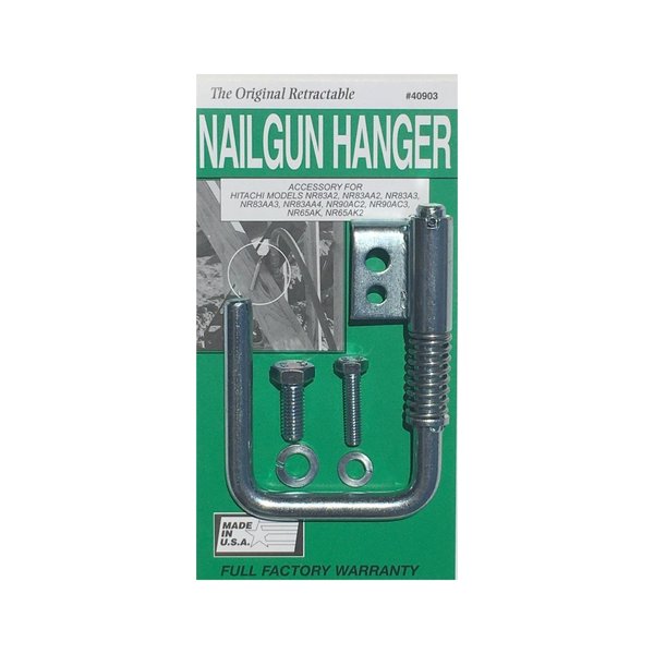 Toolhangers Unlimited Original Nail Gun Hanger (Green #40903)- Hook compatible with Hitachi/Metabo, Milwaukee Framing Nail Guns and Positive Placement Nailers