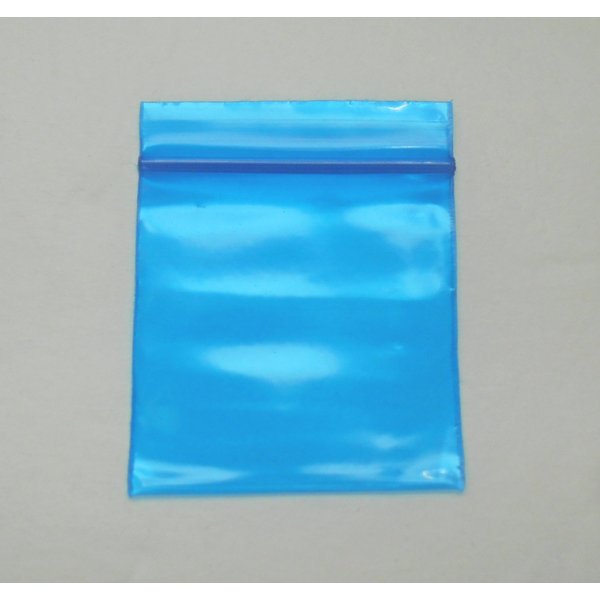 Mini Poly Bags (1.5"x1.5") Small Plastic Baggies, Thick 2mil, Colorful Rave Party Pouches (1515) Tiny Ziplock Dime Bag (200, Blue)