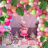 91pcs LEBERY Tropical Balloons Arch Garland Kit, Pink Green Gold Confetti Balloons with Tropical Palm Leaf for Tropical Aloha Hawaii Jungle Summer Beach Moana Theme Birthday Baby Shower Party Supplies
