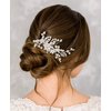 SWEETV Bridal Hair Comb Clip Pin Rhinestone Pearl Wedding Hair Accessories for Bride Bridesmaid, Silver