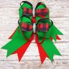 Red, Green & Black Plaid Equestrian Hair Bows-Available on French Barrette, Alligator Clip (French Barrette)