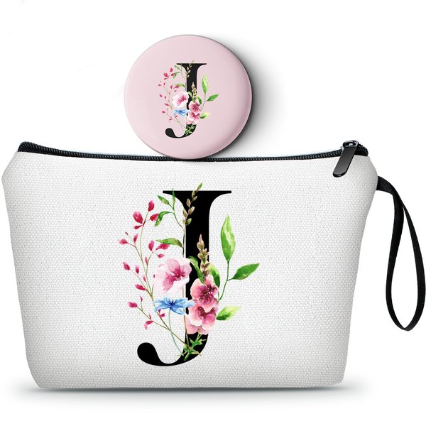 SEAMOON Gift for Friend Woman,Gifts for Moms Birthday,Bridesmaid Gifts,Custom Makeup Bag with Mirror,Gifts for Woman Unique,Sister Gifts,Gifts for Young Women,Mothers day Gifts,Personalized Gifts,(J)