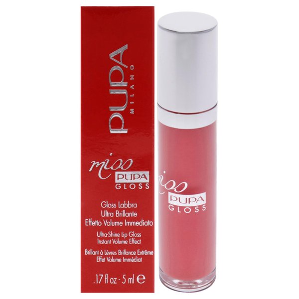 Pupa Milano Miss Milano Lip Gloss - Shiny, Smooth, Plump - Soft, Innovative Gel Texture - Glides Smoothly On Lips - For A Moisturizing And Volume Enhancing Effect - 302 Ingenious Pink - 0.17 OZ