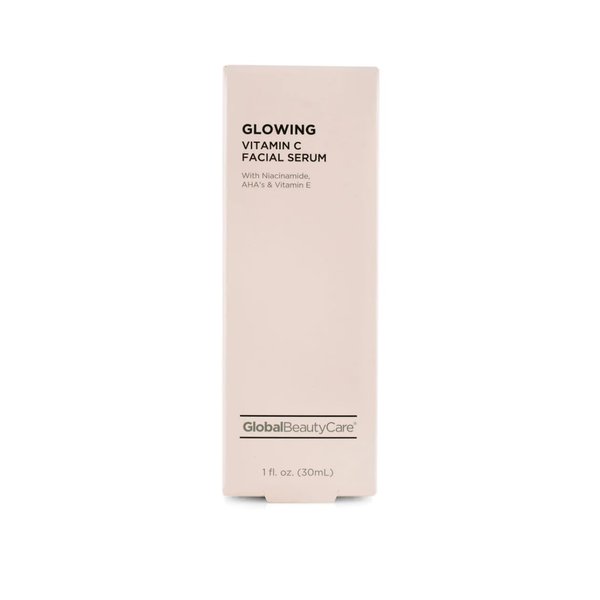 Global Beauty Care Glowing Vitamin C - Facial Serum with Niacinamide, AHA & Vitamin E 1fl oz 30ml