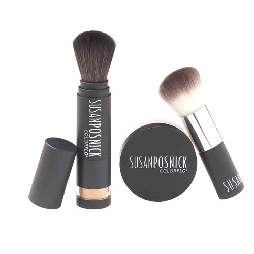 SUSAN POSNICK, COLORFLO: Natural Makeup, Vegan, Cruelty Free, Mineral Powder Foundation & Sun Protection/Loose (M8/Golden Beige) US Brand