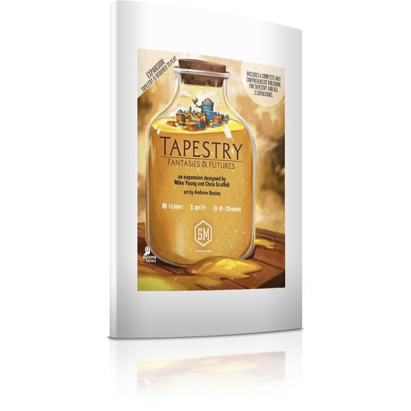 Stonemaier Games: Tapestry: Fantasies & Futures Expansion | Add to Tapestry (Base Game) | New Civs, Cards, and Cities Inspired by Fantasy and Science Fiction | 1-5 Players, 120 Mins, Ages 14+