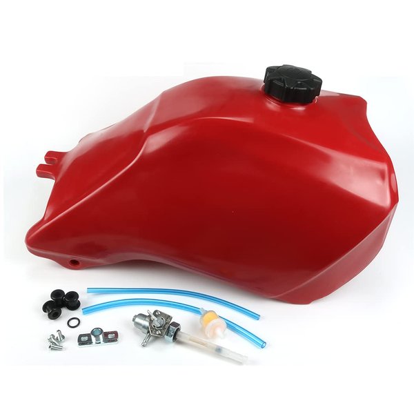 Plastic Gas Fuel Tank Fourtrax Red With Petcock Fit For Honda Trx300 Trx 300 1993-2000