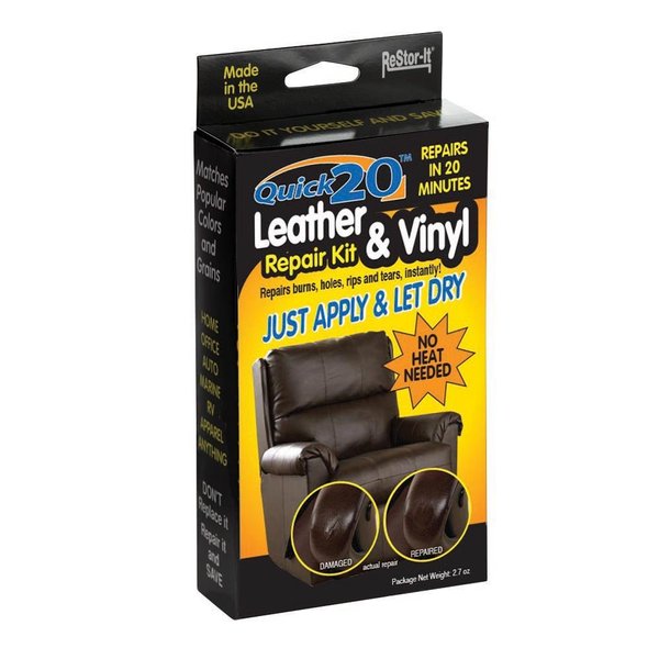Master Manufacturing ReStor-it Quick 20 Leather & VinyI Repair Kit, 20 Minute Repar, 7 Colors, Repairs Burns, Holes, Rips Furniture, Couchs, Seats