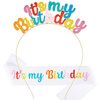 Chanaco Birthday Sash Birthday Girl Headband Set Birthday Crown Tiara Birthday Girl Sash Birthday Crowns for Women Happy Birthday Decorations Birthday Gifts for Women