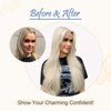 Easyouth Weft Hair Extensions Platinum Blonde Human Hair 22inch Sew in Hair Extensions Real Human Hair Double Weft Blonde Hair Extensions Sew in Extensions 100g