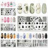 AddFavor Nail Art Stamper Kit 6pcs Flower Heart Leaf Lace Butterfly Stamping Plate Template with Silicone Nail Stamper and Scraper for Women Girls DIY Fingernail Manicure Stencils Tools