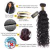QTHAIR 14A Brazilian Water Wave Human Hair Bundle 1 Bundle 100g 20inch Water Wave Hair Extensions Curly Wave Bundles 1B# color Brazilian Water Wave Human Hair Weave