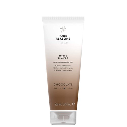 FOUR REASONS Hair Color Shampoo (8 Colors) - Sulfate Free Rich Brown Hair Toner - Color Depositing Shampoo for Color Treated Hair, Vegan, 8.45 Fl Oz (Chocolate/Brown)