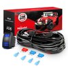 Nilight 16AWG LED POD Lights Wiring Harness Kit LED Light Bar 12V 5Pin Rocker Switch Laser On Off Waterproof Toggle Switch Power Relay Blade Fuse-2 Leads, 2 Years Warranty, Black