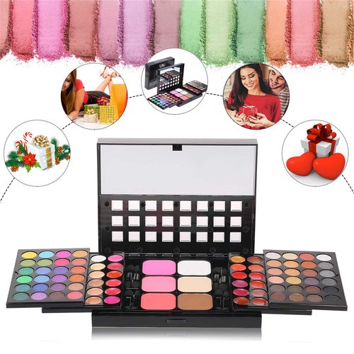 FantasyDay Pro Makeup Gift Set All in One Makeup Kit Cosmetic Contouring Kit 78 Colors Eyeshadow Palette with Face Blush, Lipgloss, Concealer and Eyeshadow Brushes- Ideal Holiday Gift Set