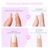 Modelones 30Pcs Press On Nails Medium, 15 Sizes Chrome Coffin Full Cover Nail Tips with Nail Tools Includes Nail Glue, Reusable Aurora Artificial Nails Fake Nails for Nail Art Kit, Moonlight White