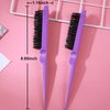 Hair Styling Comb Set 6 PCS, Teasing Hair Brush, Rat Tail Comb Edge Brush, Hair Tail Tools for Women Girls Kids Braiding Backcombing Styling (Purple)