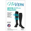 NuVein Men's Compression Socks, 15-20 mmHg Support, Dress Trouser Style, Over Calf Knee High, Black, Medium
