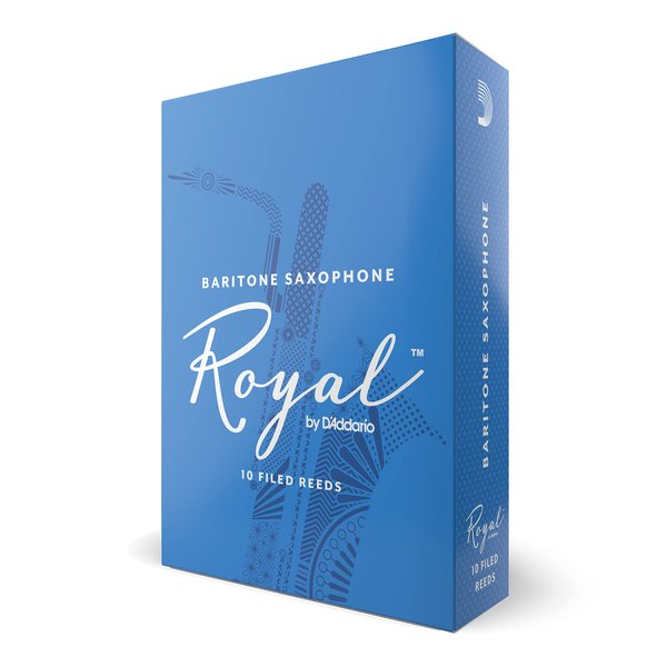 D’Addario Woodwinds Royal Baritone Sax Reeds, Strength 2.5, 10-pack (RLB1025)